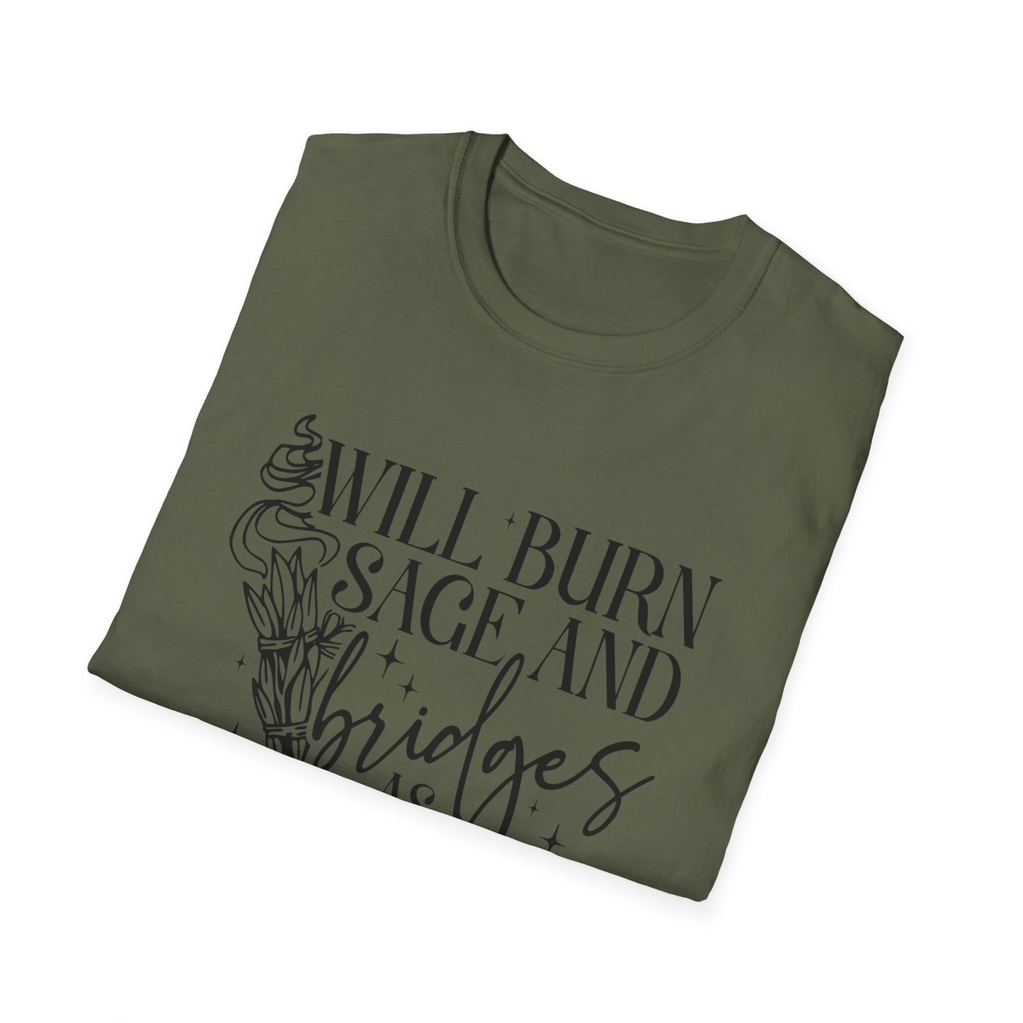 T-SHIRT | BURN SAGE & BRIDGES - (BLACK WRITING)