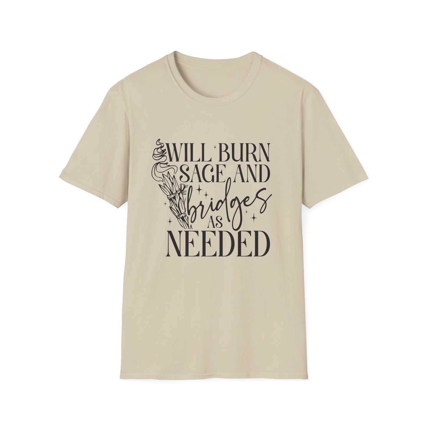 T-SHIRT | BURN SAGE & BRIDGES - (BLACK WRITING)