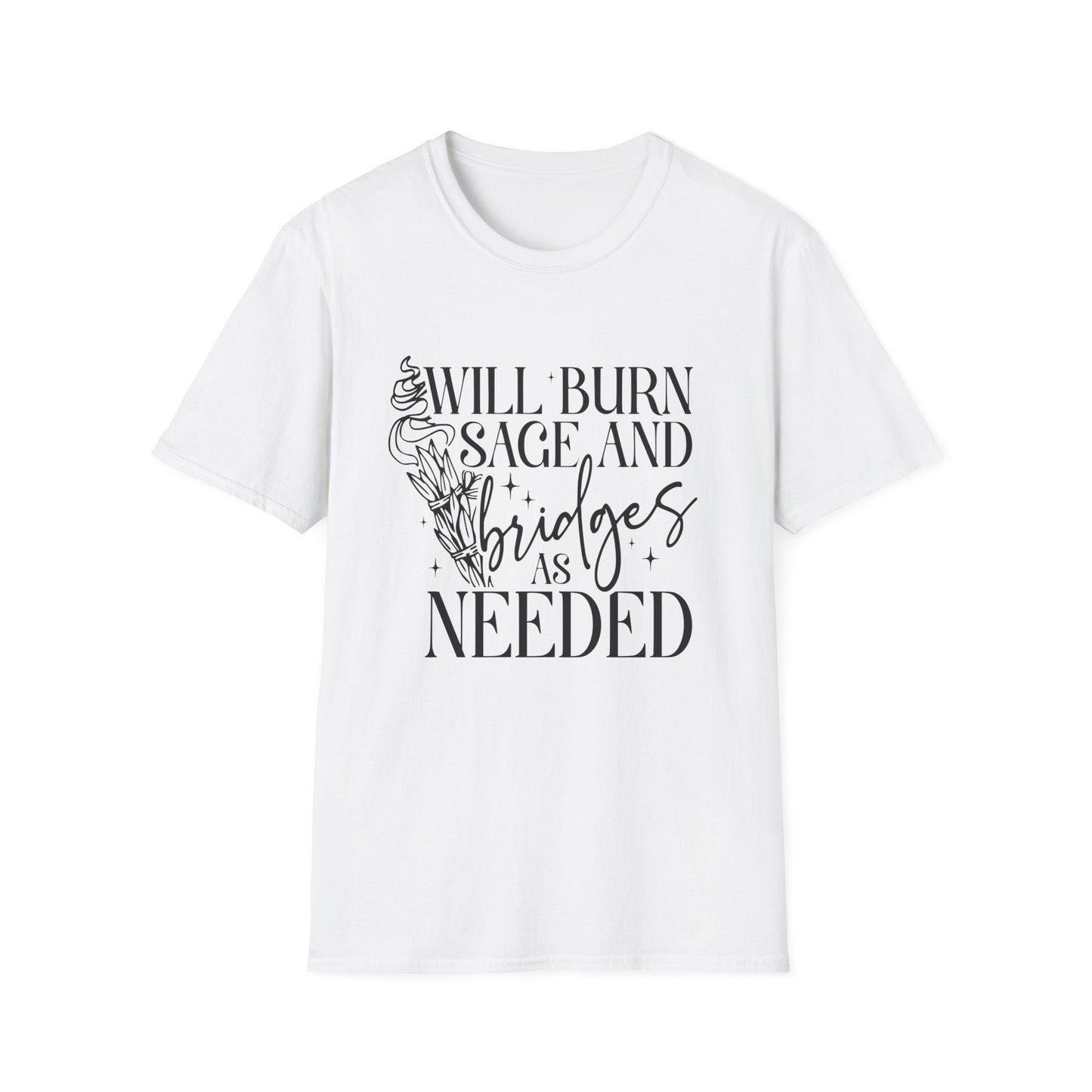 T-SHIRT | BURN SAGE & BRIDGES - (BLACK WRITING)