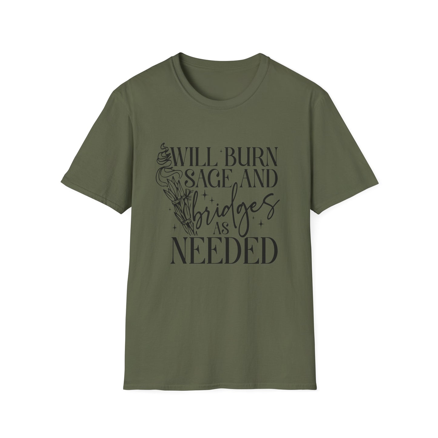 T-SHIRT | BURN SAGE & BRIDGES - (BLACK WRITING)