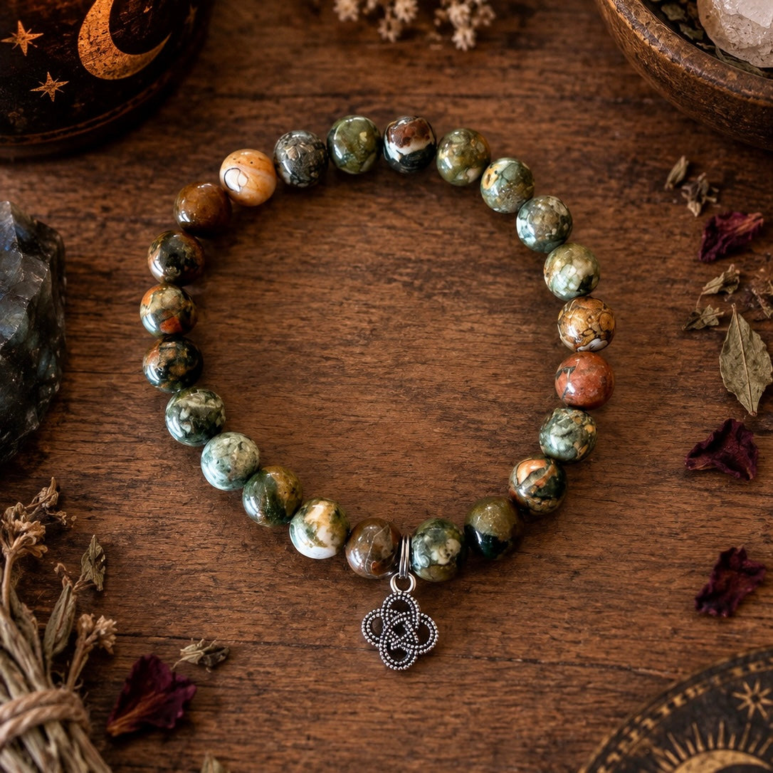 BRACELET || RHYOLITE WITH CELTIC KNOT