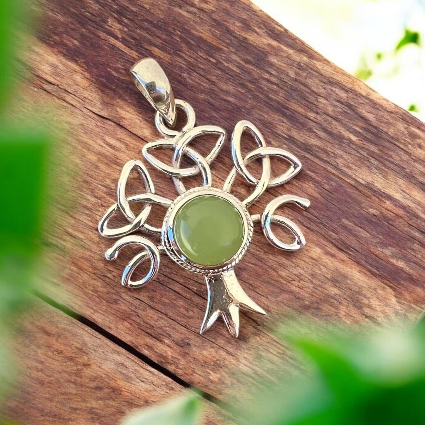 PENDANT || PERIDOT CELTIC TREE - 925 STERLING SILVER