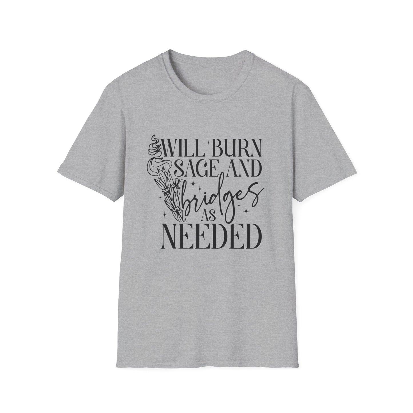 T-SHIRT | BURN SAGE & BRIDGES - (BLACK WRITING)