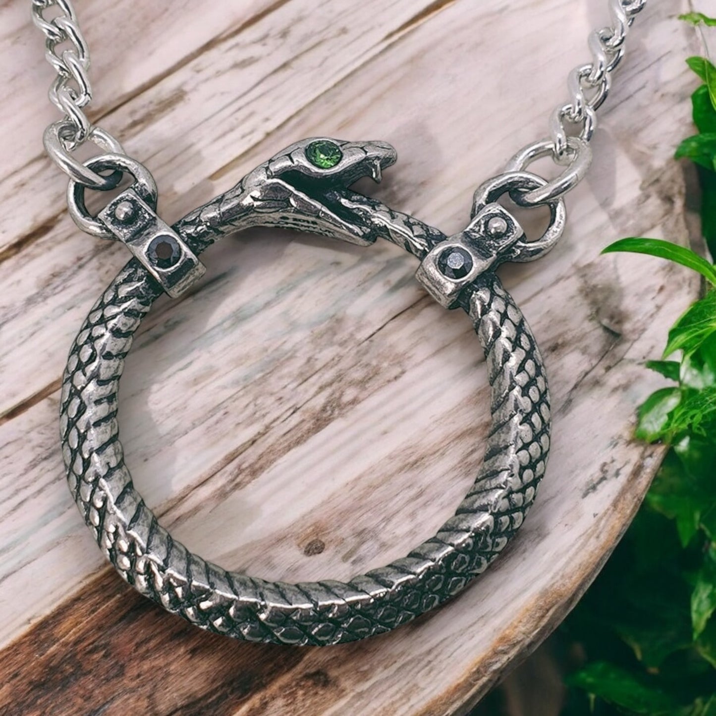 PENDANT || SERPENT ETERNITY RING PEWTER NECKLACE