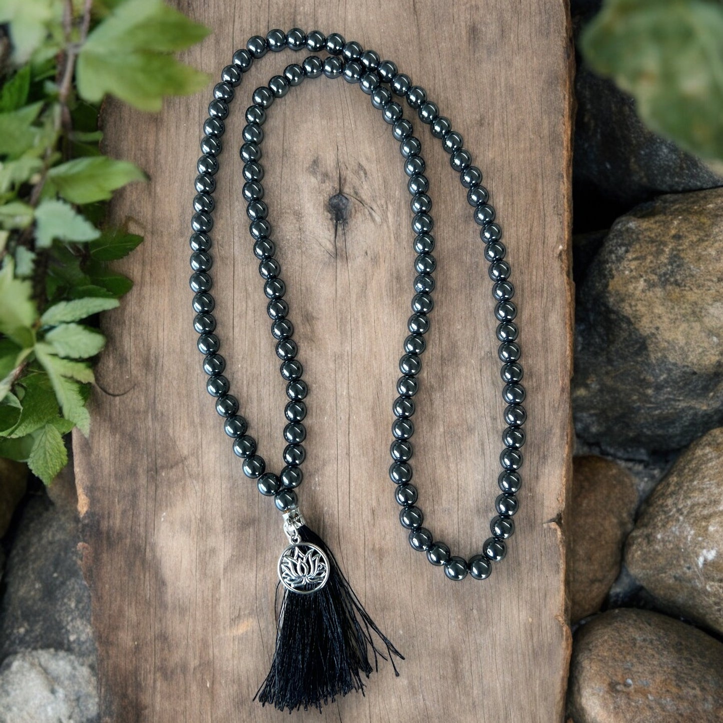 NECKLACE || HEMATITE MALA BEADS