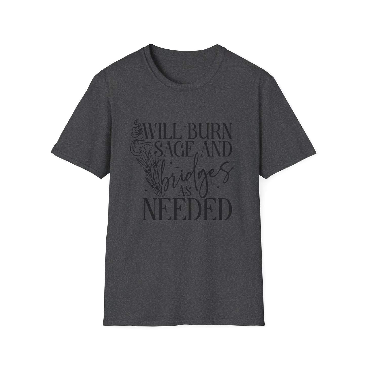 T-SHIRT | BURN SAGE & BRIDGES - (BLACK WRITING)