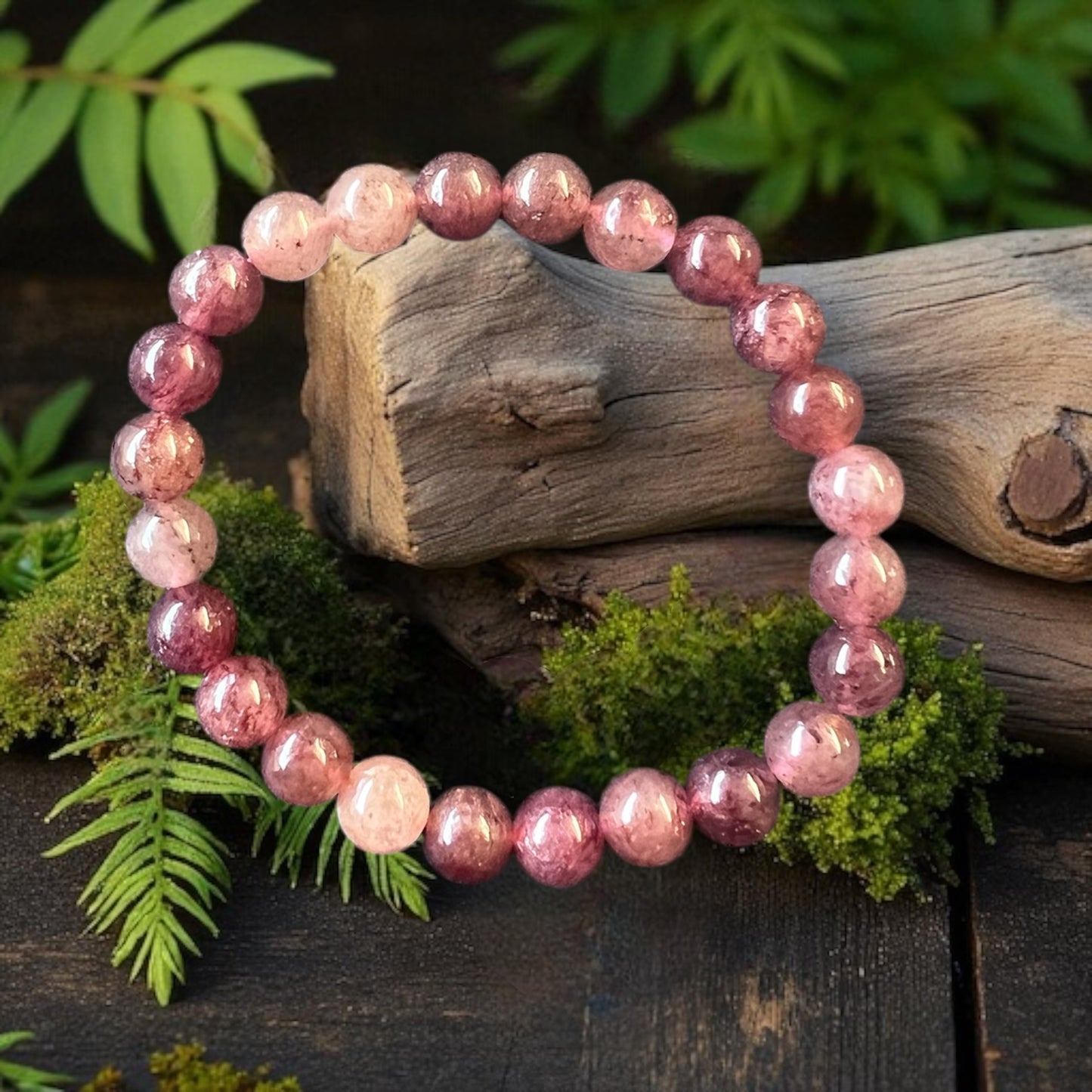 BRACELET || NATURAL STRAWBERRY QUARTZ