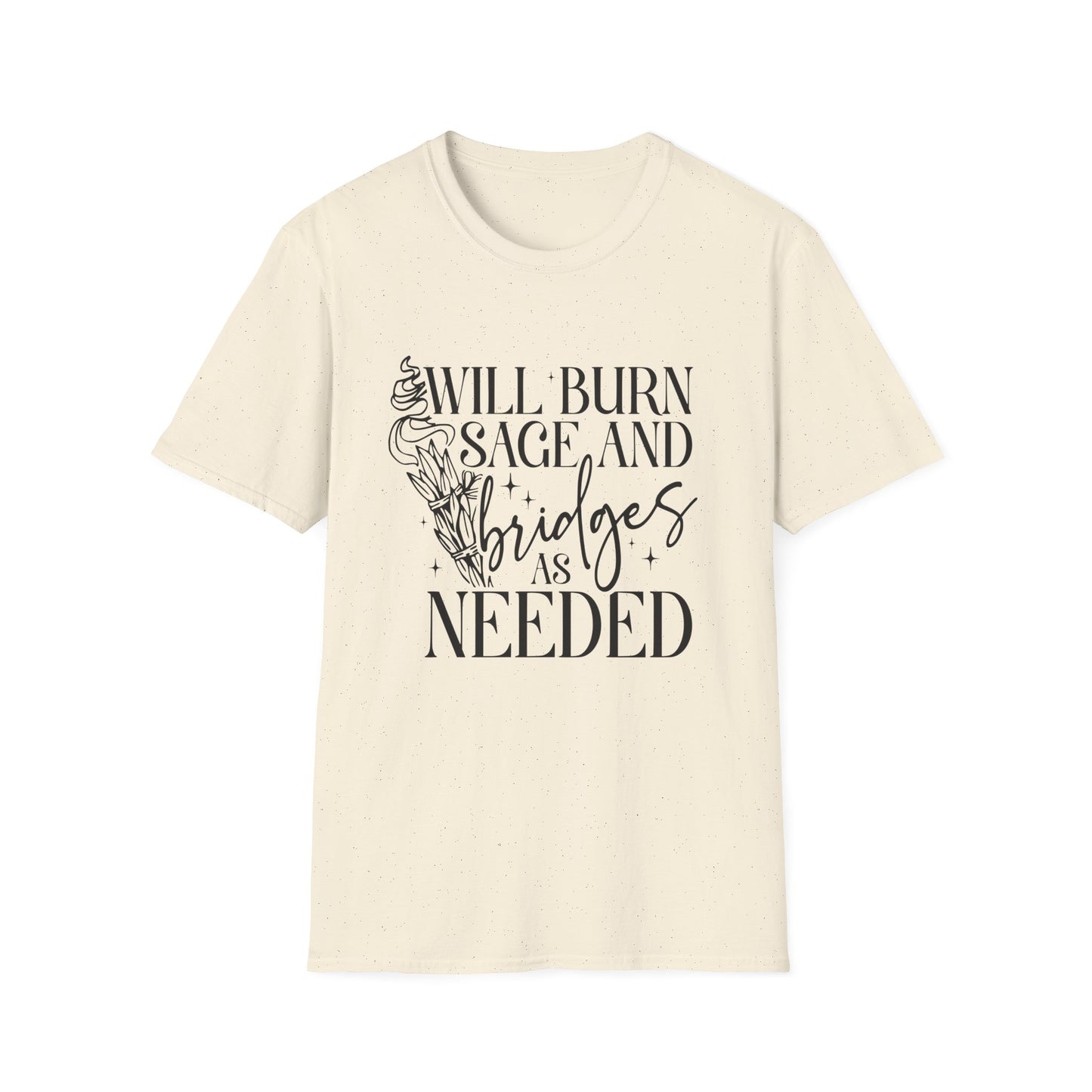 T-SHIRT | BURN SAGE & BRIDGES - (BLACK WRITING)