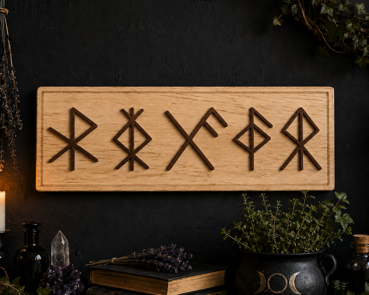 WALL HANGING || 5 BIND RUNES WALL PLAQUE