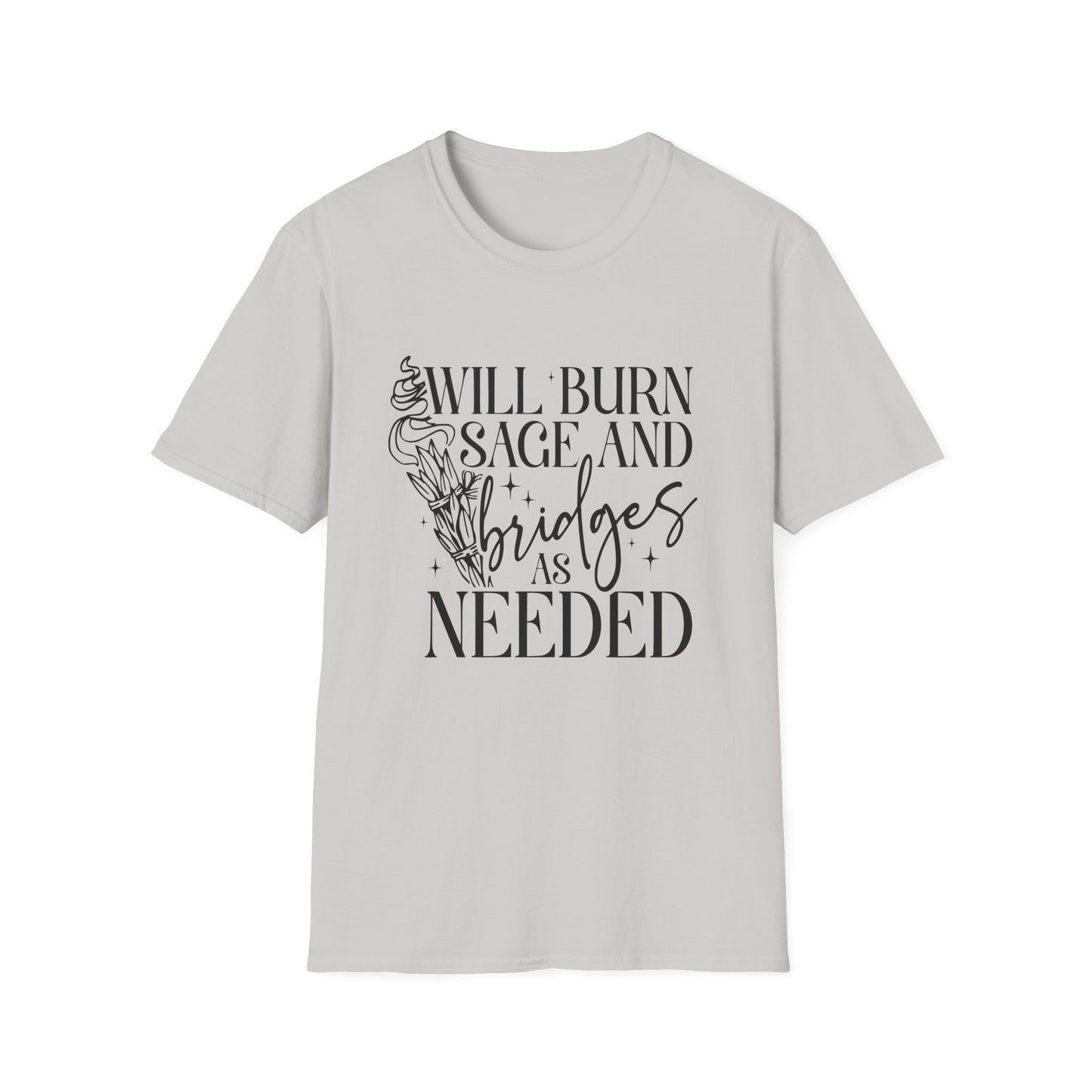 T-SHIRT | BURN SAGE & BRIDGES - (BLACK WRITING)