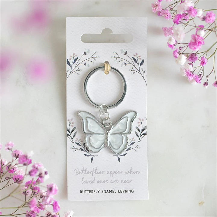 KEYRING || WHITE BUTTERFLY KEYRING