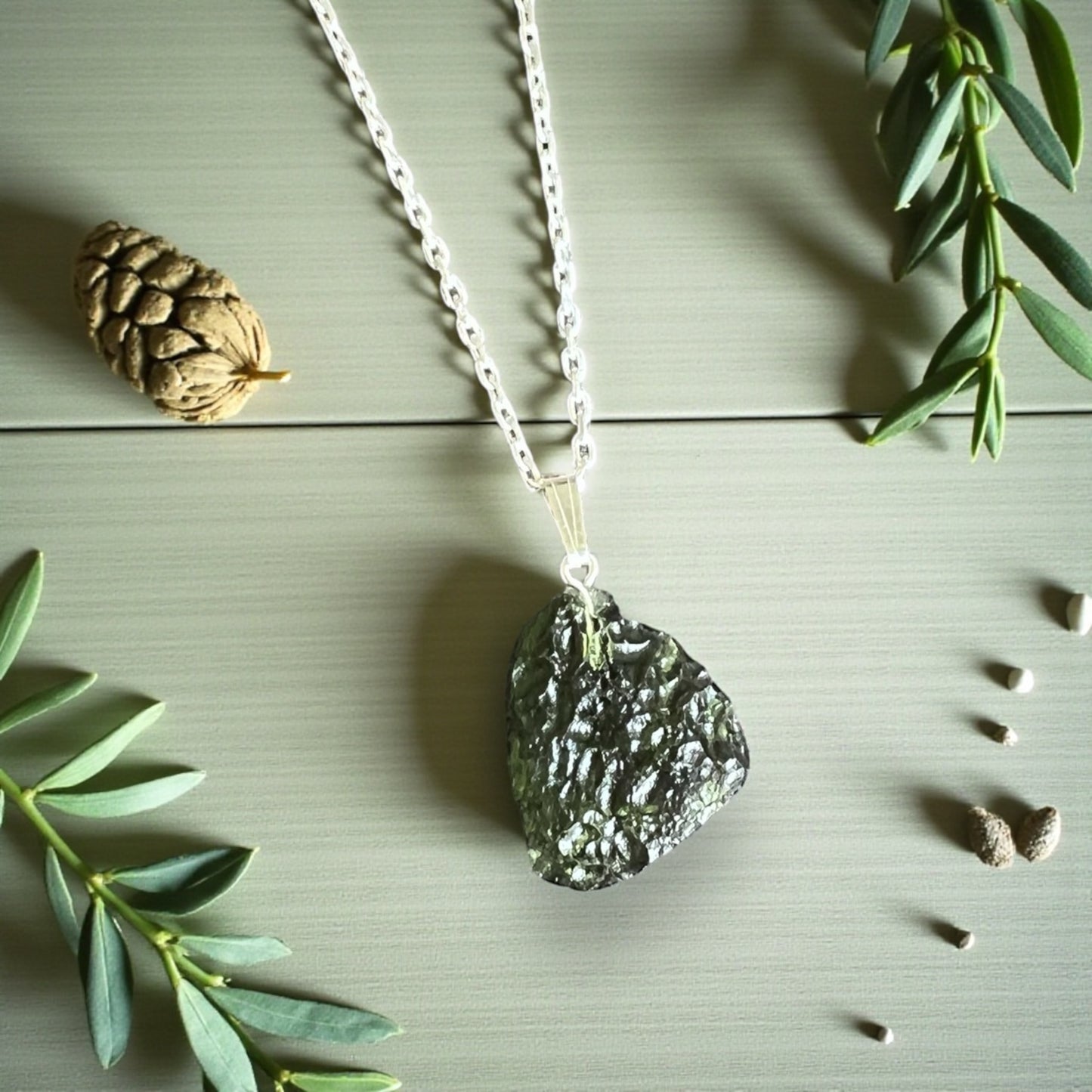 PENDANTS || MOLDAVITE - 925 STERLING SILVER