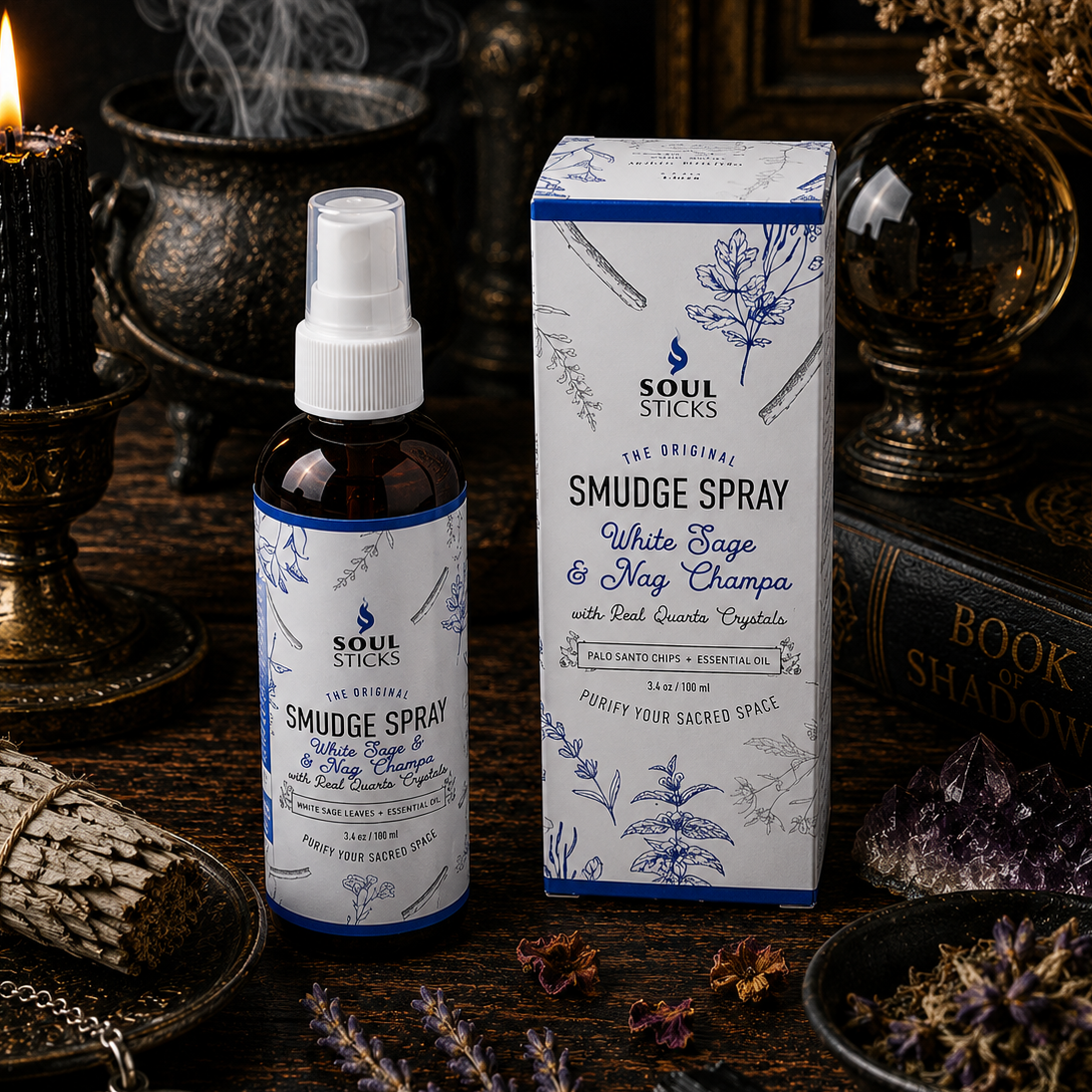 SMUDGE SPRAY || WHITE SAGE & NAG CHAMPA AURA MIST