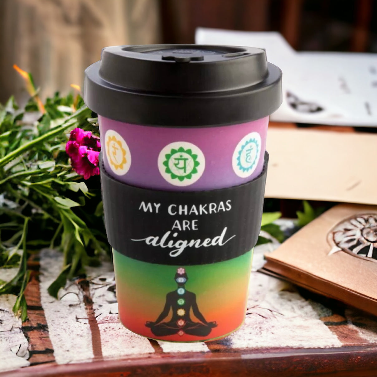 TRAVEL MUGS || ECOGO BAMBOO MUG - CHAKRA