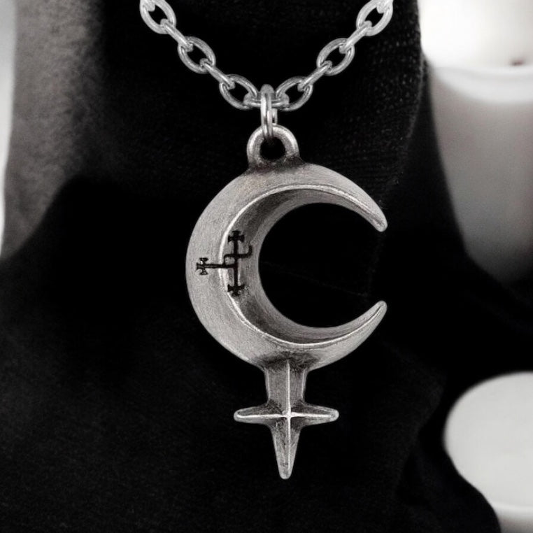 PENDANT || LILITH MOON PEWTER NECKLACE