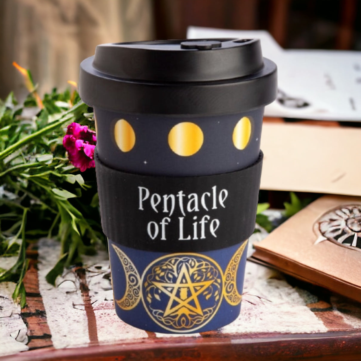 TRAVEL MUGS || ECOGO BAMBOO MUG - PENTACLE