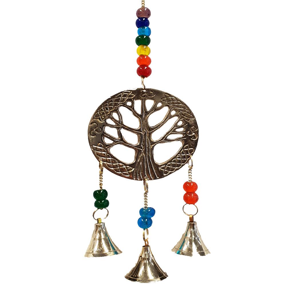 BRASS BELL CHIMES - CHAKRA TREE OF LIFE - 30CM