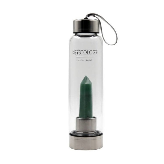 CRYSTAL WATER BOTTLES || GREEN AVENTURINE POINT