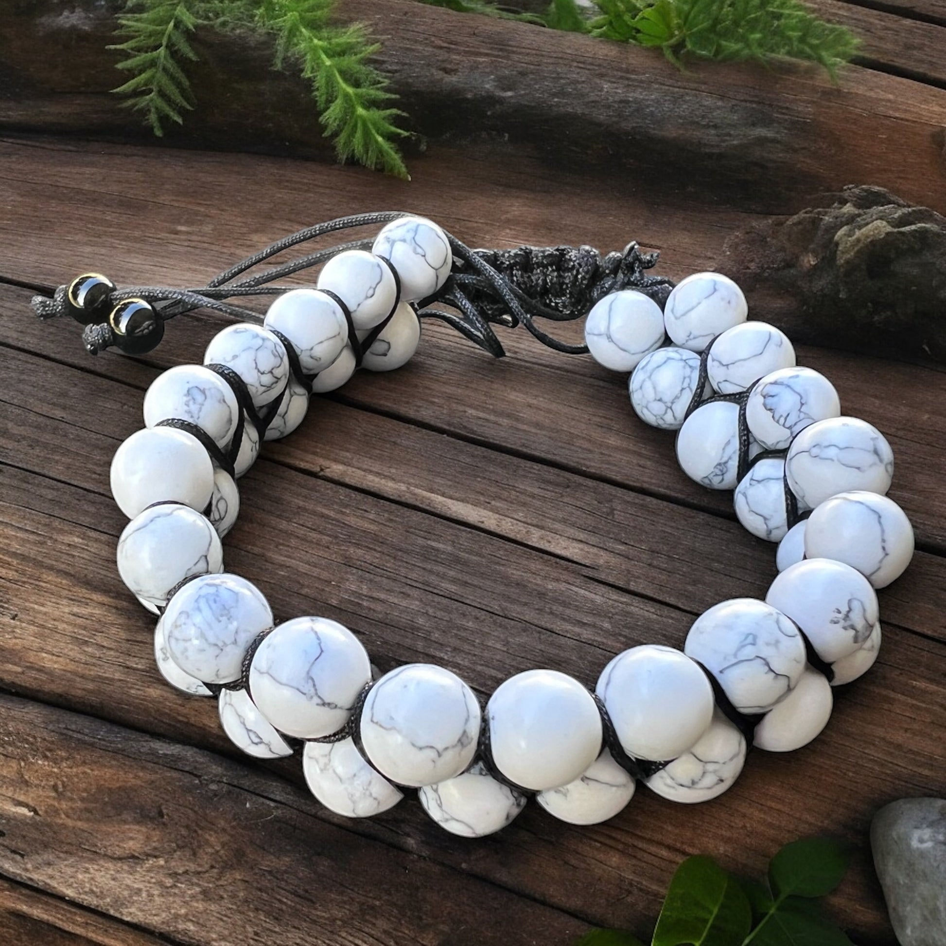 BRACELET || HOWLITE DOUBLE BEAD