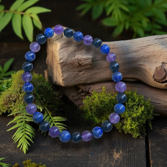 BRACELET || BLACK TOURMALINE, LAPIS LAZULI & AMETHYST