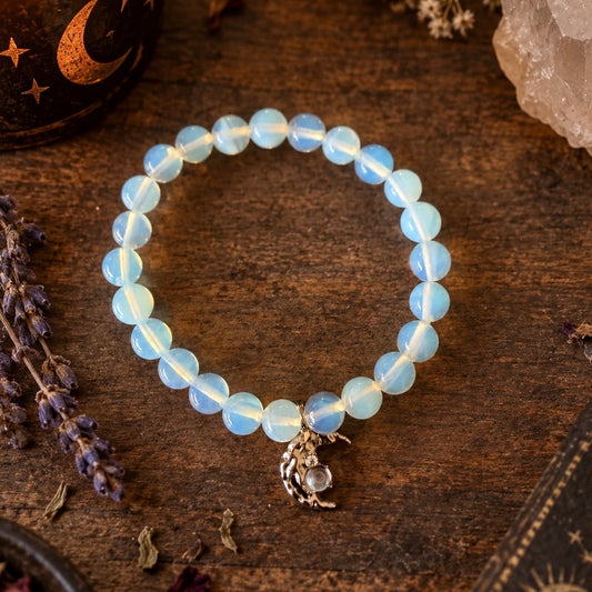 BRACELET || OPALITE WITH MOON CHARM