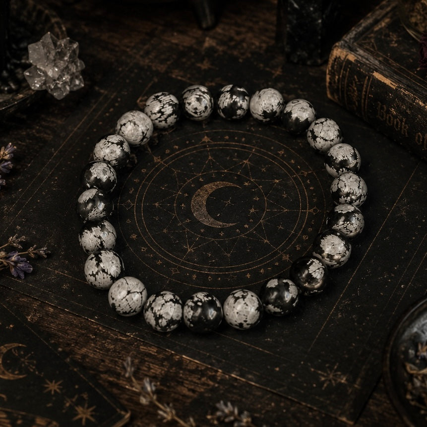 BRACELET || SNOWFLAKE OBSIDIAN