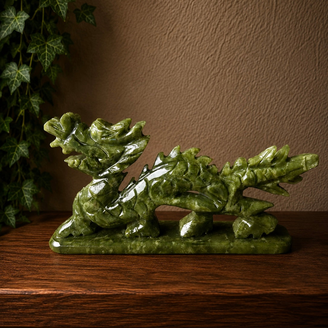 CARVINGS || SERPENTINE MONEY DRAGON