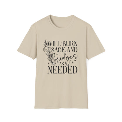 T-SHIRT | BURN SAGE & BRIDGES - (BLACK WRITING)