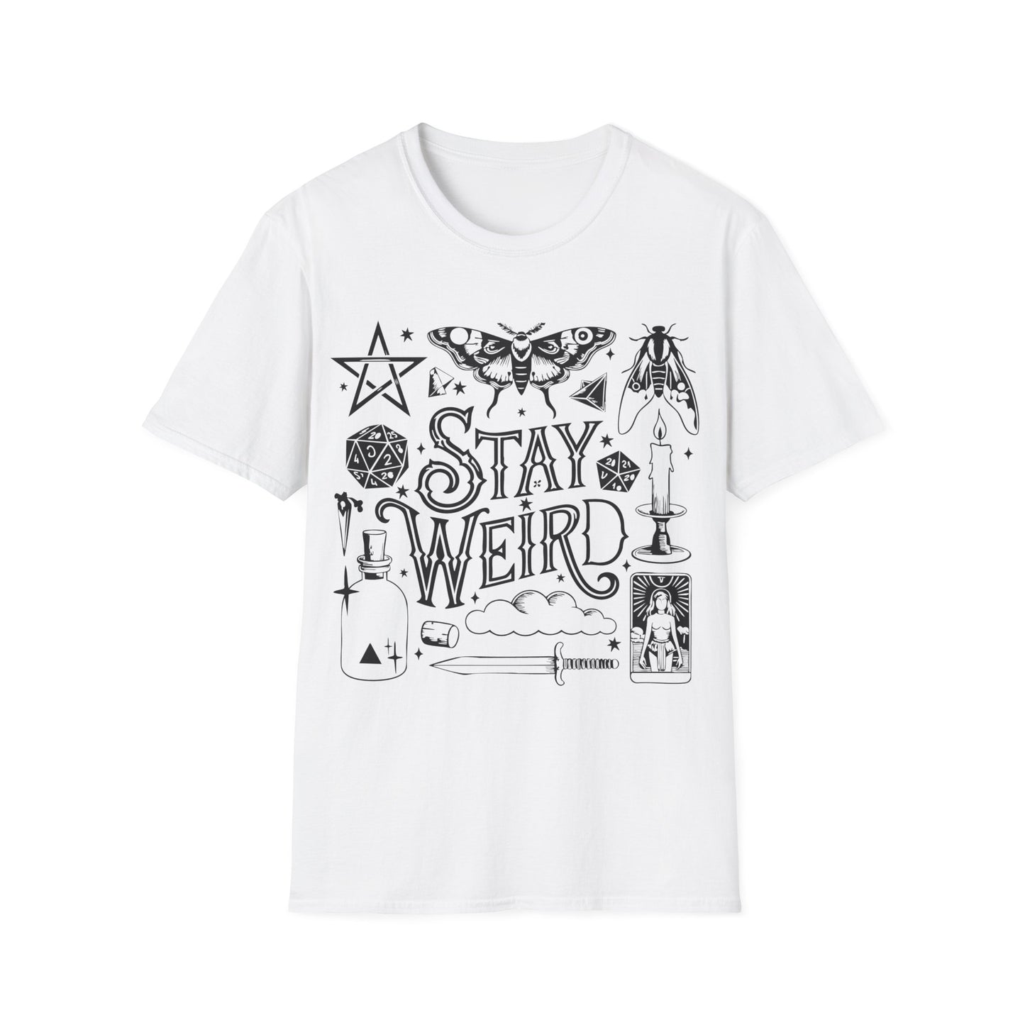T-SHIRT | STAY WEIRD - (BLACK WRITING)