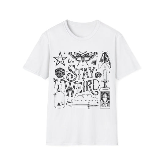 T-SHIRT | STAY WEIRD - (BLACK WRITING)