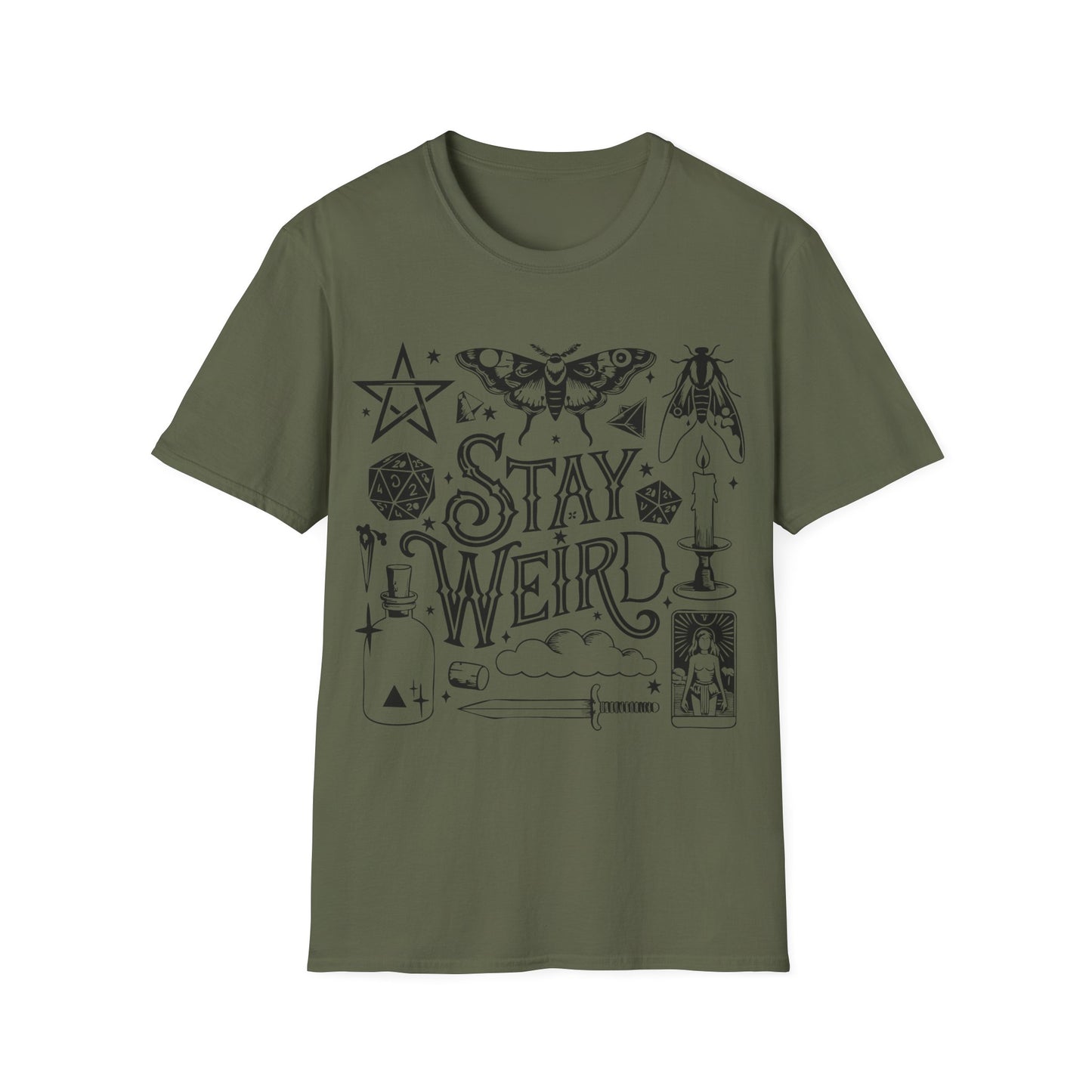 T-SHIRT | STAY WEIRD - (BLACK WRITING)
