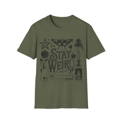 T-SHIRT | STAY WEIRD - (BLACK WRITING)