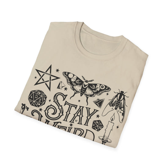 T-SHIRT | STAY WEIRD - (BLACK WRITING)