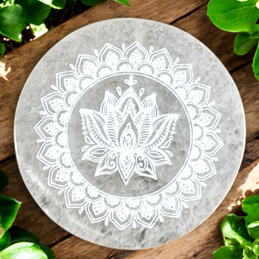 CHARGING PLATE || SELENITE - LOTUS FLOWER