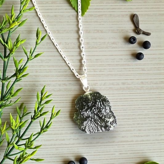 PENDANTS || MOLDAVITE - 925 STERLING SILVER