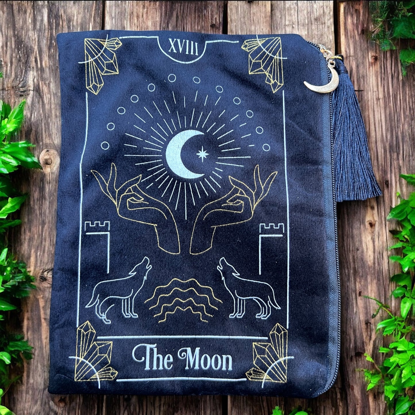 ORACLE/TAROT BAGS || THE MOON VELVET BAG