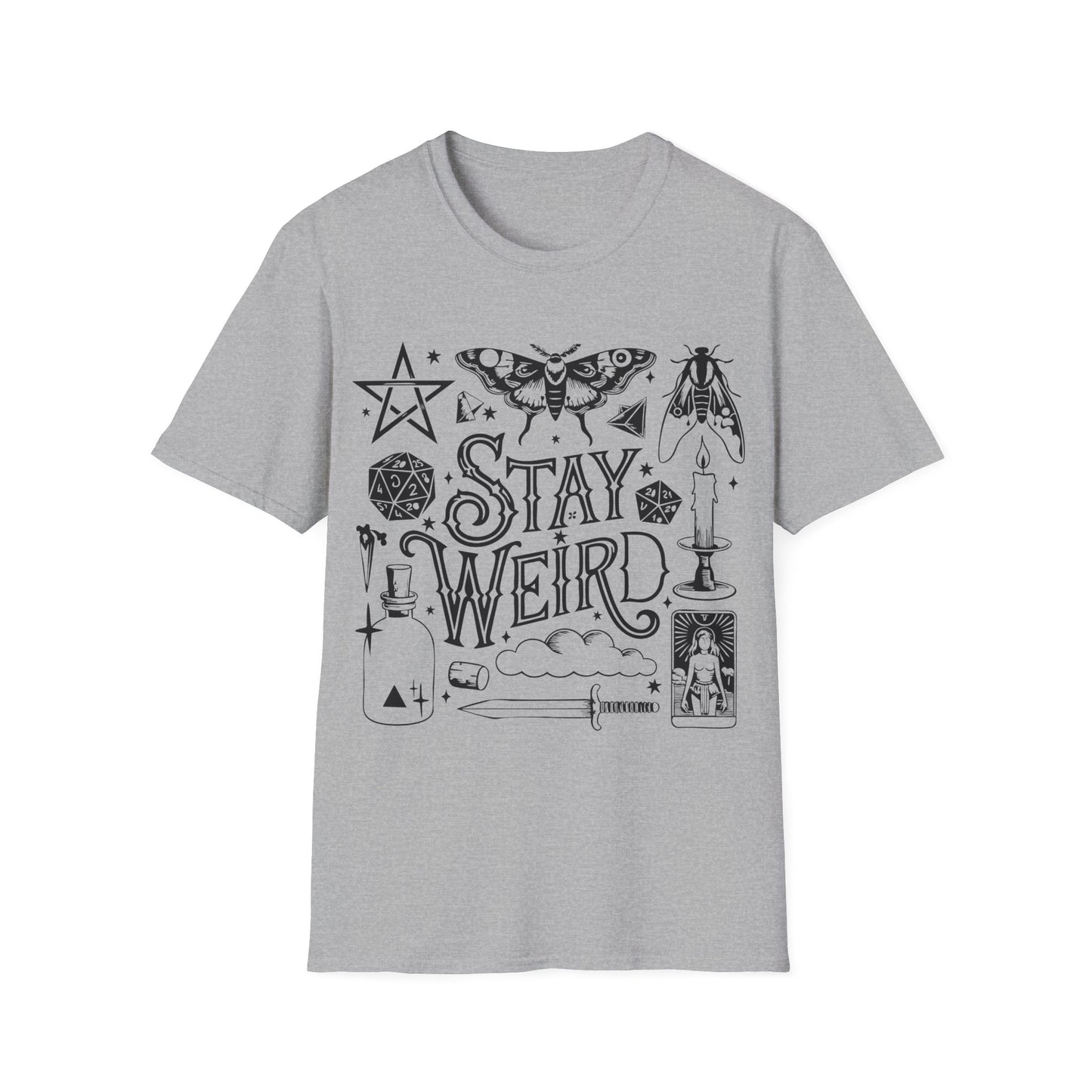 T-SHIRT | STAY WEIRD - (BLACK WRITING)