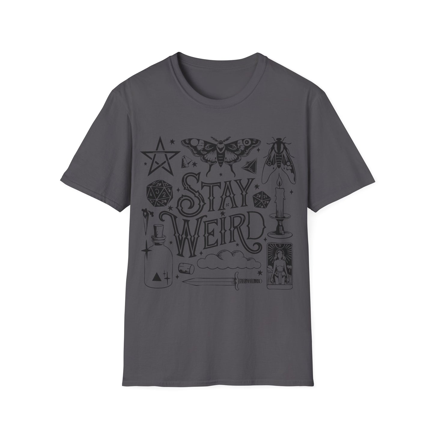 T-SHIRT | STAY WEIRD - (BLACK WRITING)