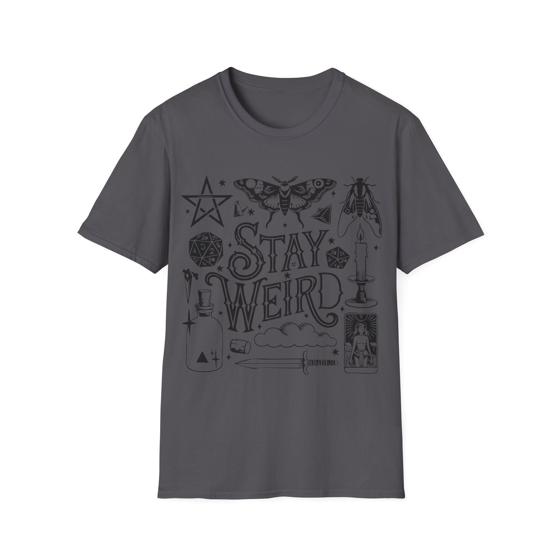 T-SHIRT | STAY WEIRD - (BLACK WRITING)