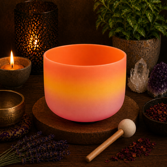 SINGING BOWLS || QUARTZ CRYSTAL - RAINBOW - D NOTE