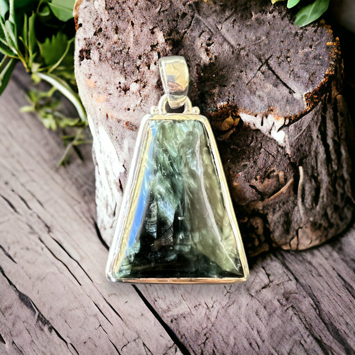 SERAPHINITE PENDANT - 925 STERLING SILVER