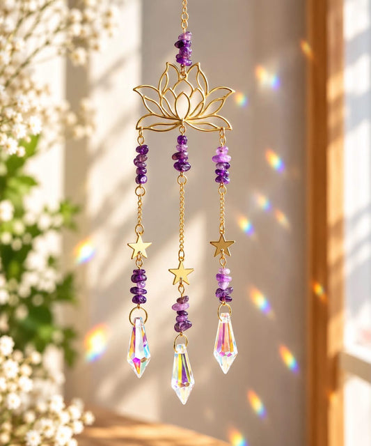 SUN CATCHER || AMETHYST LOTUS FLOWER