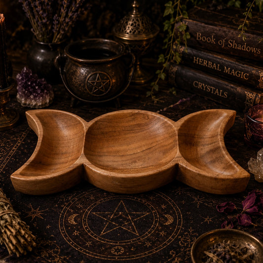 BOWLS || WOODEN TRIPLE MOON BOWL