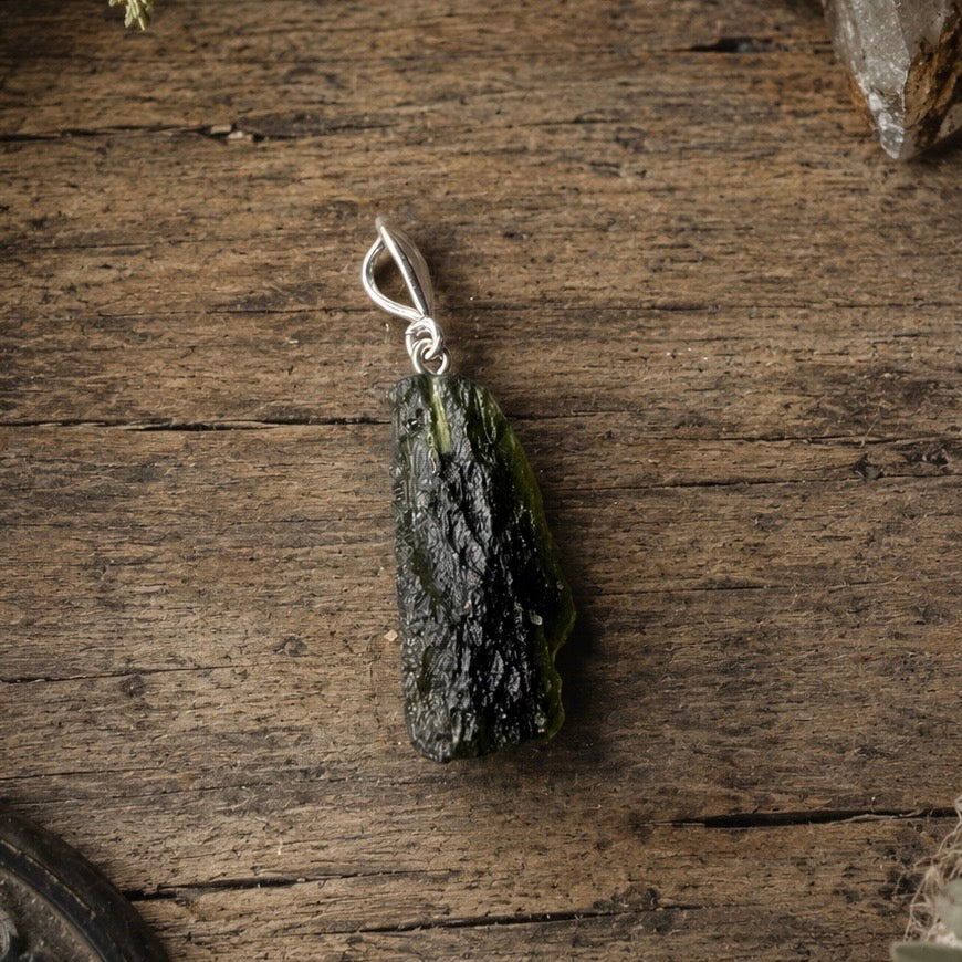 PENDANTS || MOLDAVITE - 925 STERLING SILVER