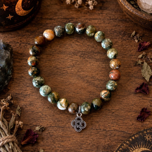 BRACELET || RHYOLITE WITH CELTIC KNOT