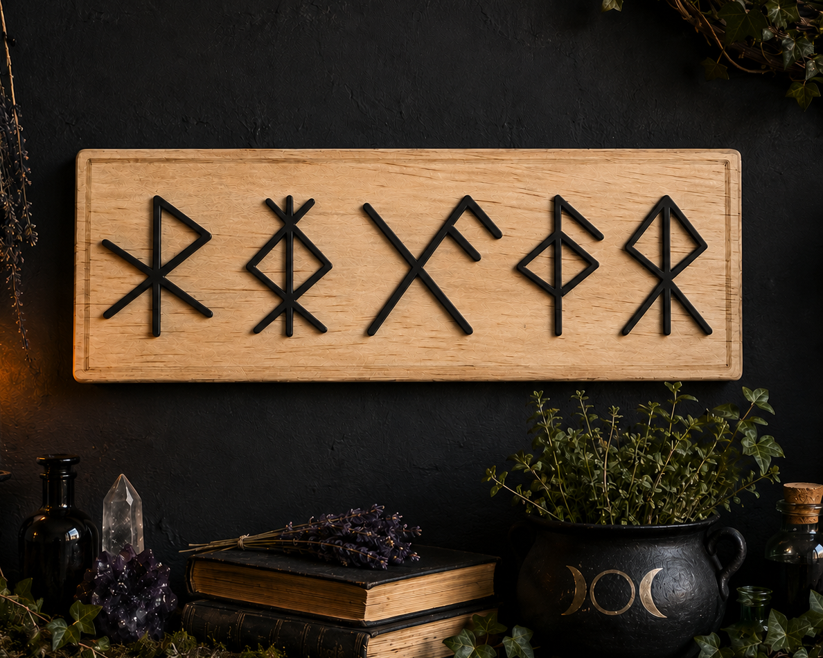 WALL HANGING || 5 BIND RUNES WALL PLAQUE