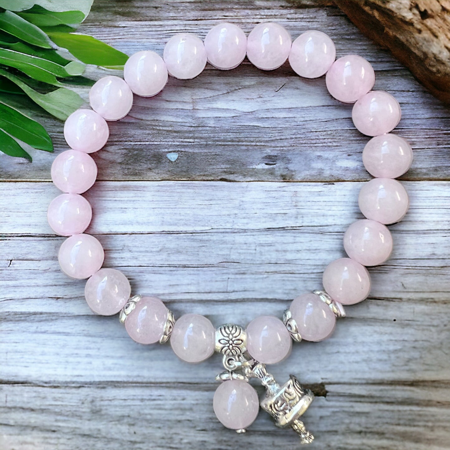 BRACELET || ROSE QUARTZ WITH BELL CHARM