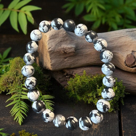 BRACELET || SNOWFLAKE OBSIDIAN