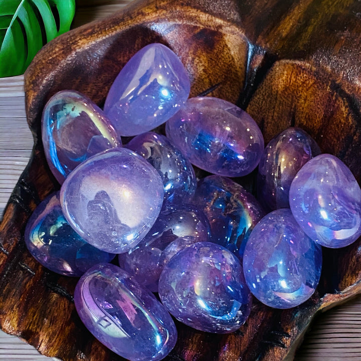 TUMBLE STONES || AMETHYST AURA QUARTZ