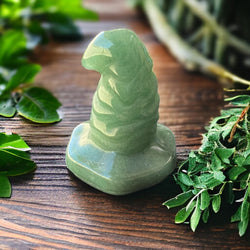 CARVINGS || GREEN AVENTURINE WITCHES HAT